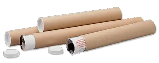 Paintings packaged in sturdy postal tubes